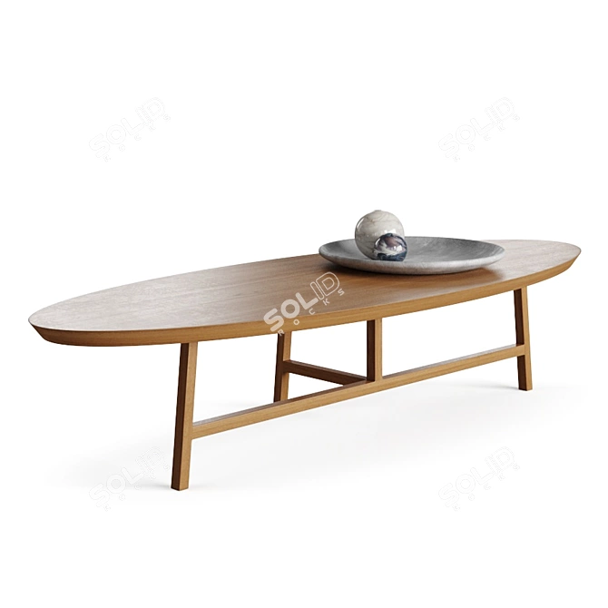 Elegant 754o Trio Oval Coffee Table 3D model image 1