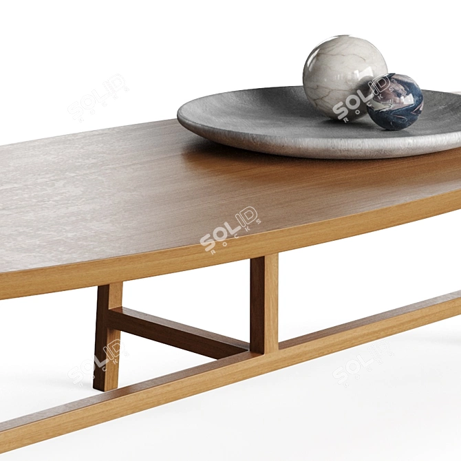 Elegant 754o Trio Oval Coffee Table 3D model image 3