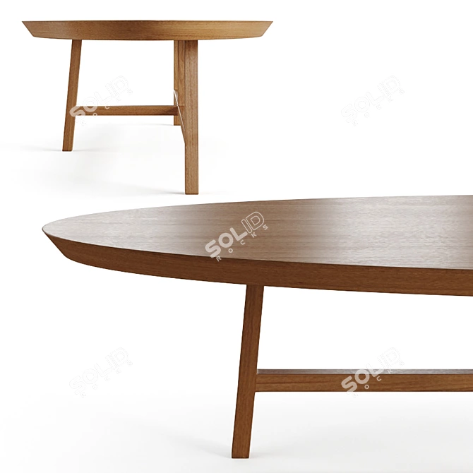Elegant 754o Trio Oval Coffee Table 3D model image 5