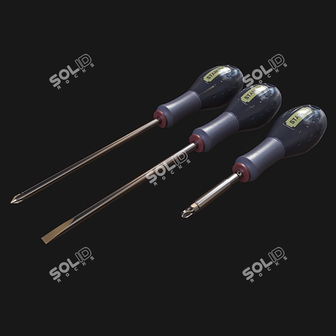 Durable Steel Screwdriver 3D model image 1