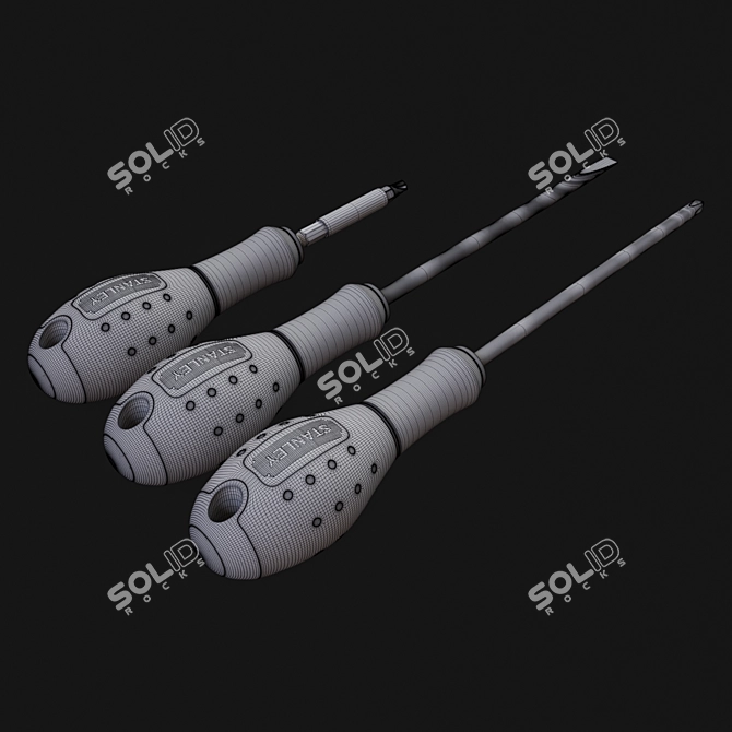 Durable Steel Screwdriver 3D model image 3