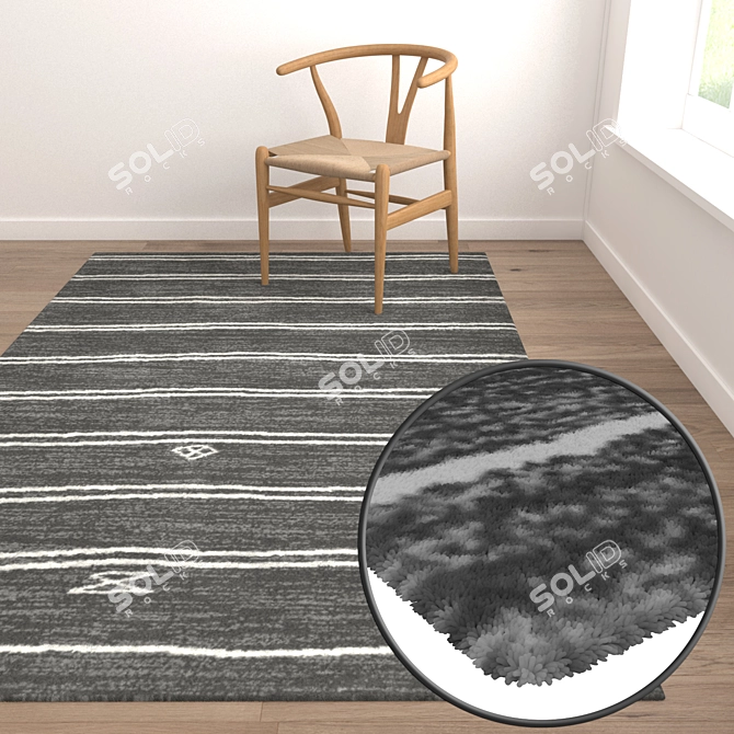 Premium Quality 3-Piece Carpet Set 3D model image 5