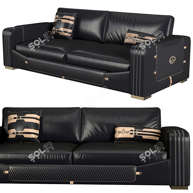 Elegant Formenti 3-Seat Sofa 3D model image 1