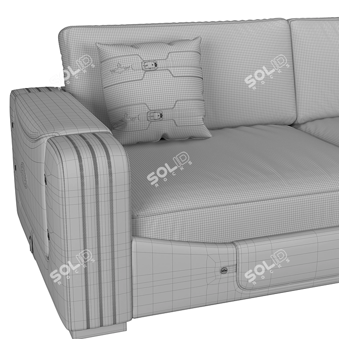 Elegant Formenti 3-Seat Sofa 3D model image 5