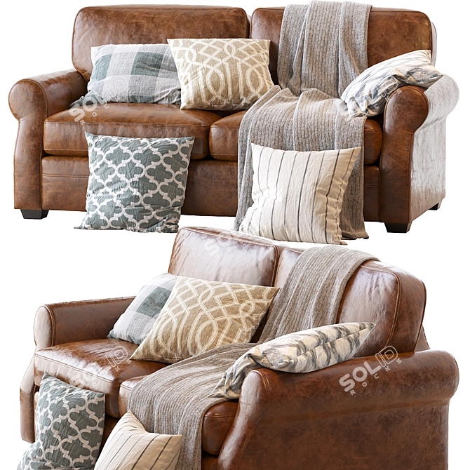 Fremont Roll Arm Sofa: Classic Elegance for Your Living Space 3D model image 1