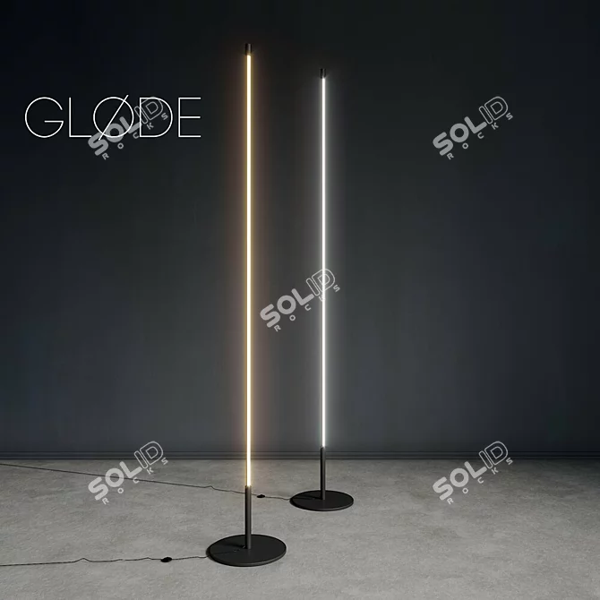 Sleek Aluminum LED Floor Lamp 3D model image 1