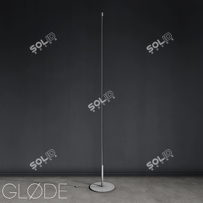 Sleek Aluminum LED Floor Lamp 3D model image 6