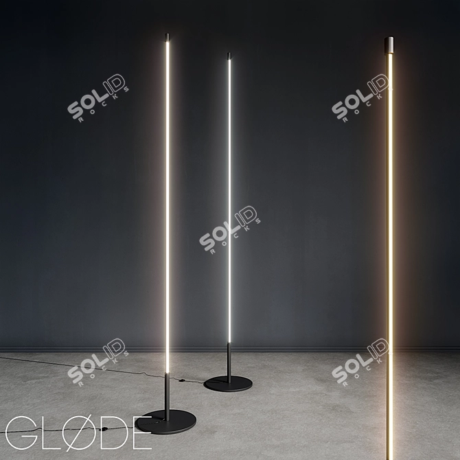Sleek Aluminum LED Floor Lamp 3D model image 8