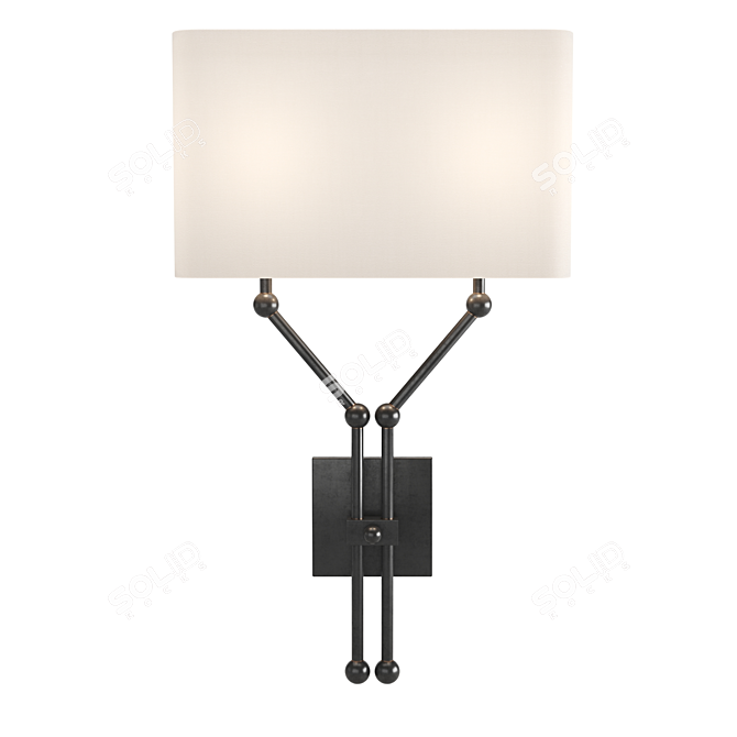 Elegant Bronze Wall Sconce 3D model image 1