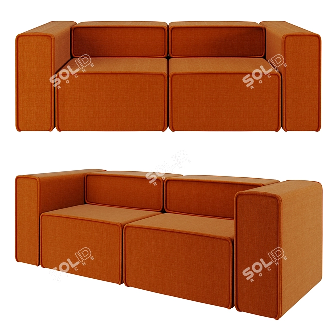 Modular Sofa Metropolis: L mandarine 3D model image 1