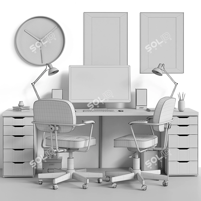 Efficient IKEA Work Place 03 3D model image 4