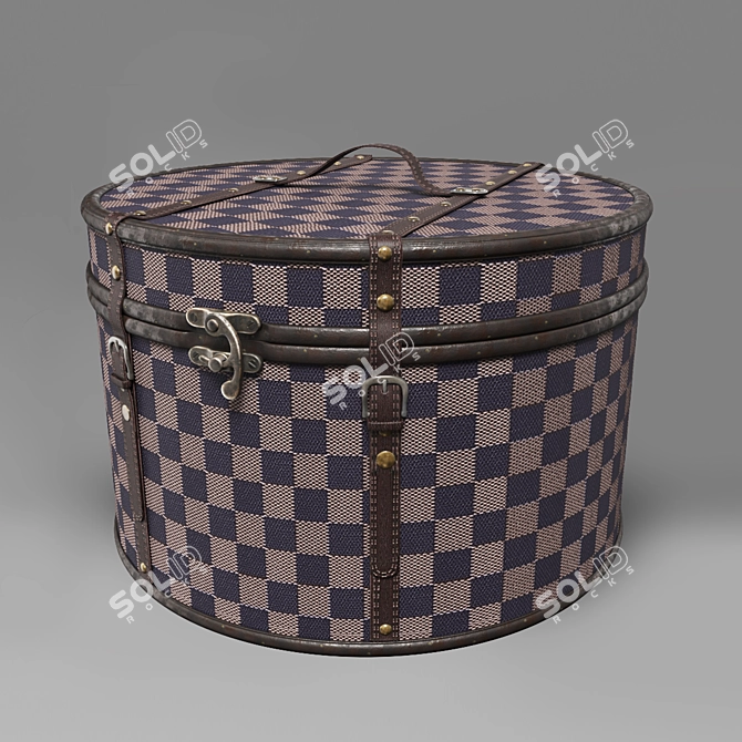 Vintage Round Chests: Industrial-Style Storage 3D model image 3