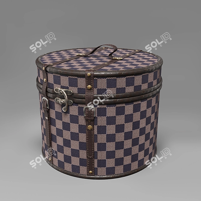 Vintage Round Chests: Industrial-Style Storage 3D model image 4