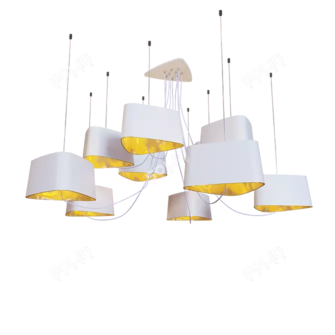 Loft IT White 10-Light Pendant 3D model image 3