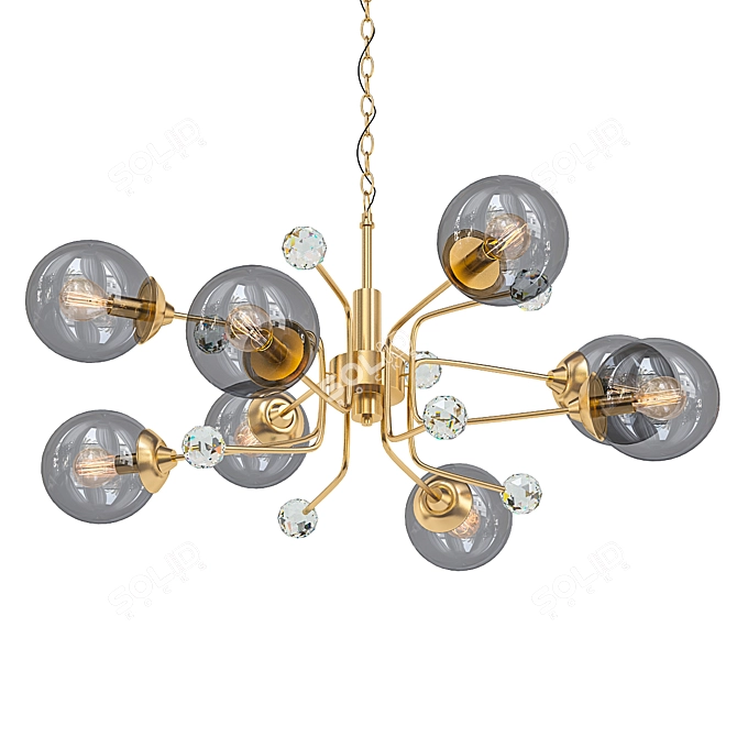 Modern Bronze Chandelier: KinkLight 07633 3D model image 1