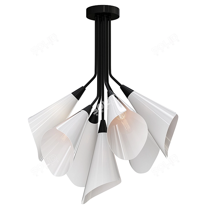 Elegant Calla Lily Ceiling Chandelier 3D model image 1