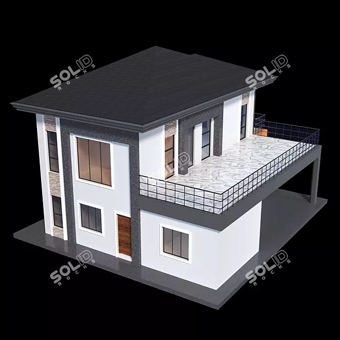 Elegant Neoclassical Residence 3D model image 1