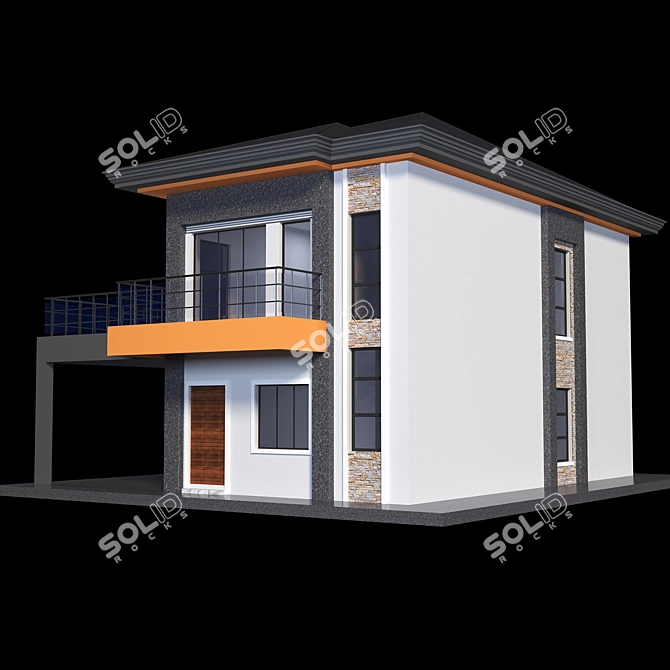 Elegant Neoclassical Residence 3D model image 3