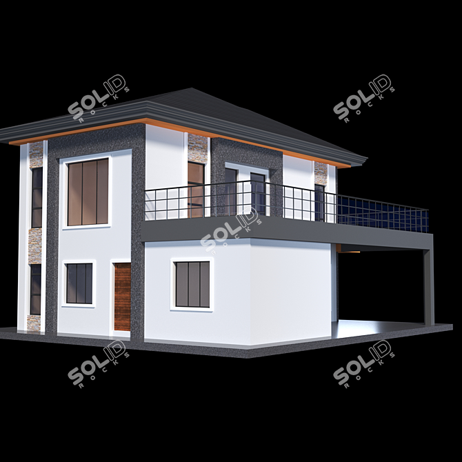 Elegant Neoclassical Residence 3D model image 4