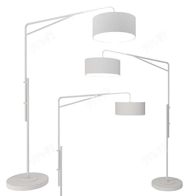 Brighton Black Metal and Textile Pendant 3D model image 2