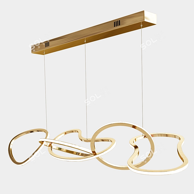 Sleek LED Linear Suspension Light 3D model image 2