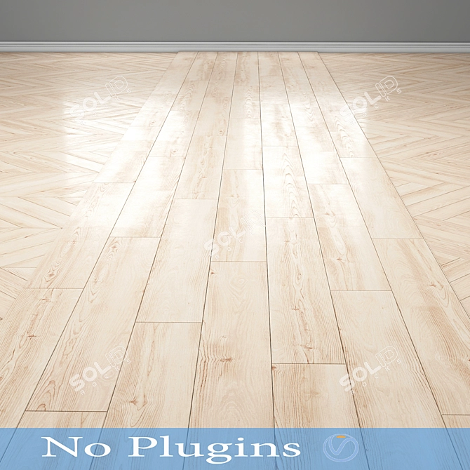 Rustic Oak Wood Flooring 3D model image 1