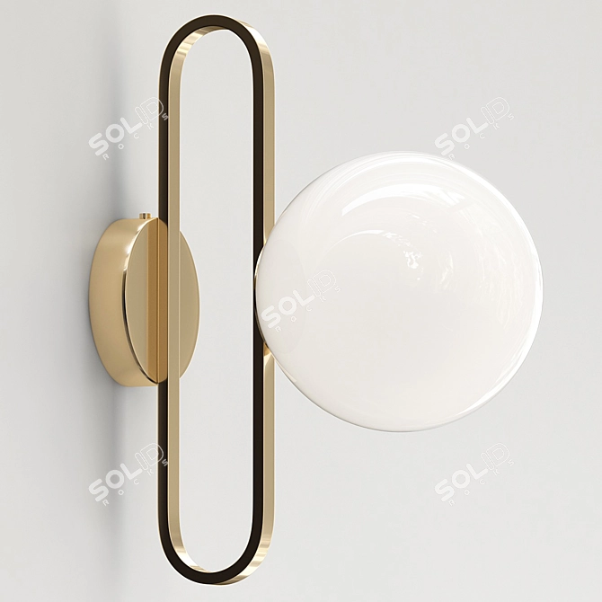 Vital Wall Light: Elegant Brass and Glass Fixture 3D model image 1