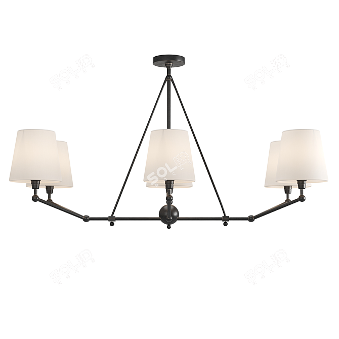 Bronze Barrington Chandelier - Elegant Lighting Statement 3D model image 1