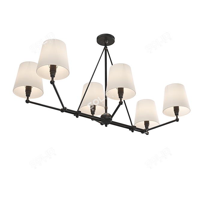 Bronze Barrington Chandelier - Elegant Lighting Statement 3D model image 2