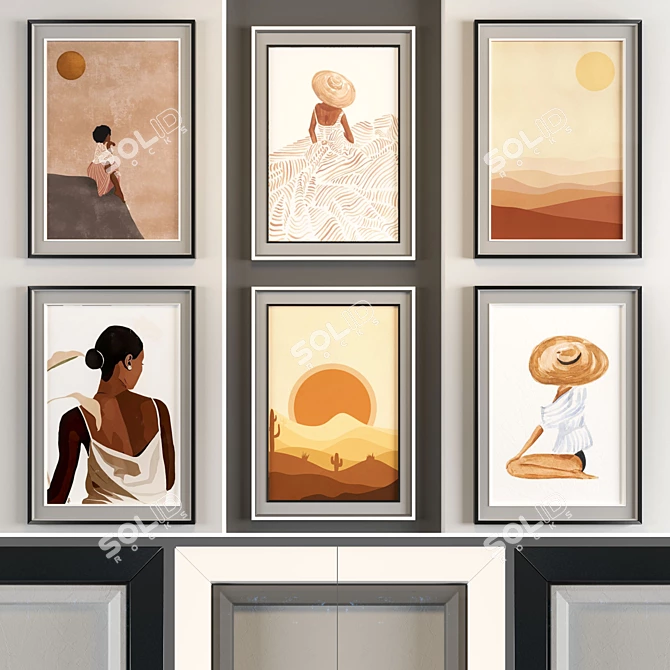 Sun and Girl - Art Frame: Elegant and Versatile Wall Decor 3D model image 1