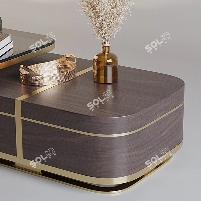 Elegant Gold Nesting Coffee Table 3D model image 3