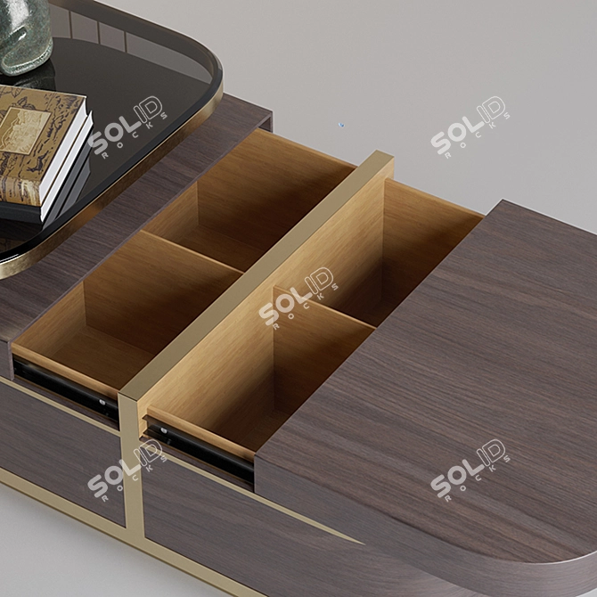 Elegant Gold Nesting Coffee Table 3D model image 4