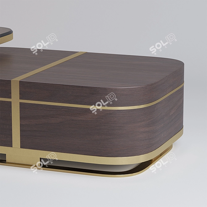 Elegant Gold Nesting Coffee Table 3D model image 7