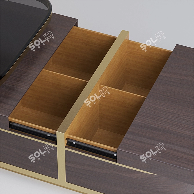 Elegant Gold Nesting Coffee Table 3D model image 8