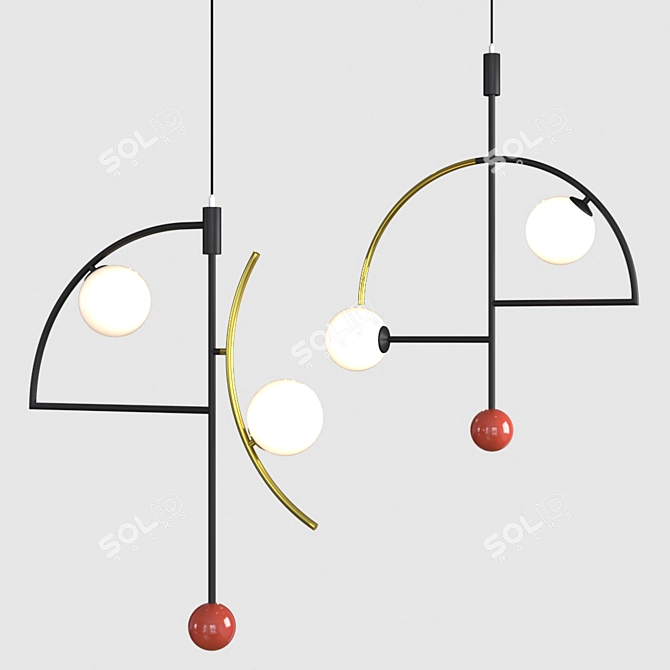 Tricky Designer Pendant Light 3D model image 1