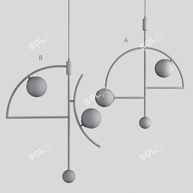 Tricky Designer Pendant Light 3D model image 2