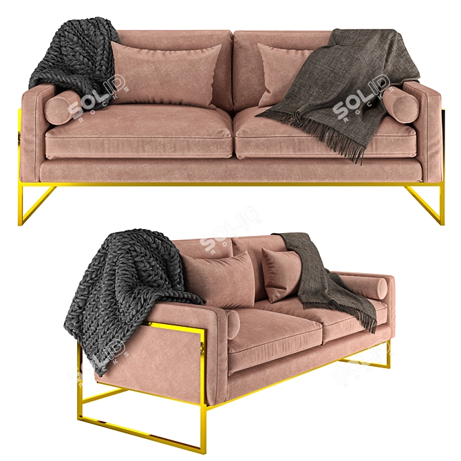 Contemporary 3-Seater Sofa 3D model image 1