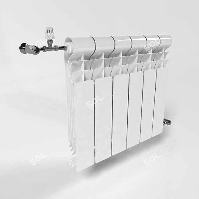 Modern Square Radiator for Heating 3D model image 2