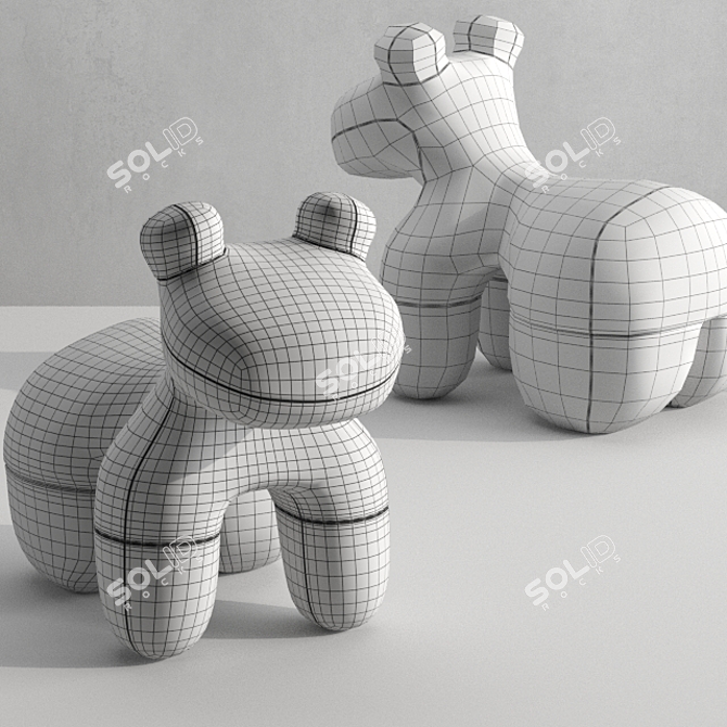 Playful Pony Chair: Aarnio's Dream for Kids 3D model image 4