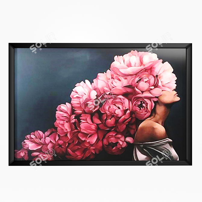 Flower Head Woman Canvas Art 3D model image 2