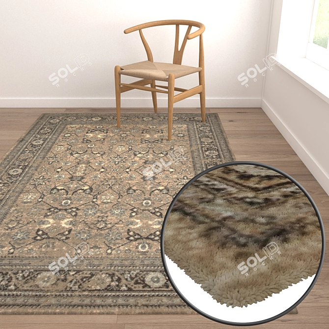 Luxury Carpet Set - High-Quality Textures 3D model image 5