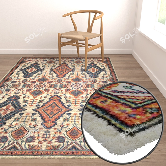 Luxury Textured Carpet Set 3D model image 5