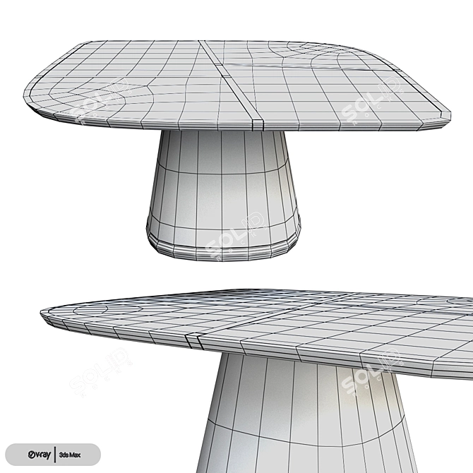 Giorgetti Disegual Table: Innovative Contemporary Design 3D model image 3