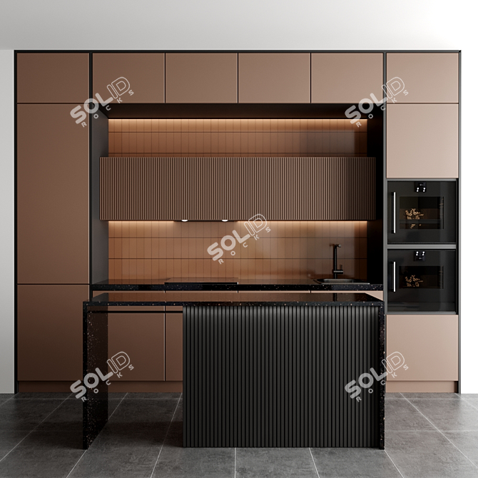 Modern Kitchen Interior Design 3D model image 1