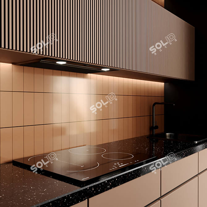 Modern Kitchen Interior Design 3D model image 3