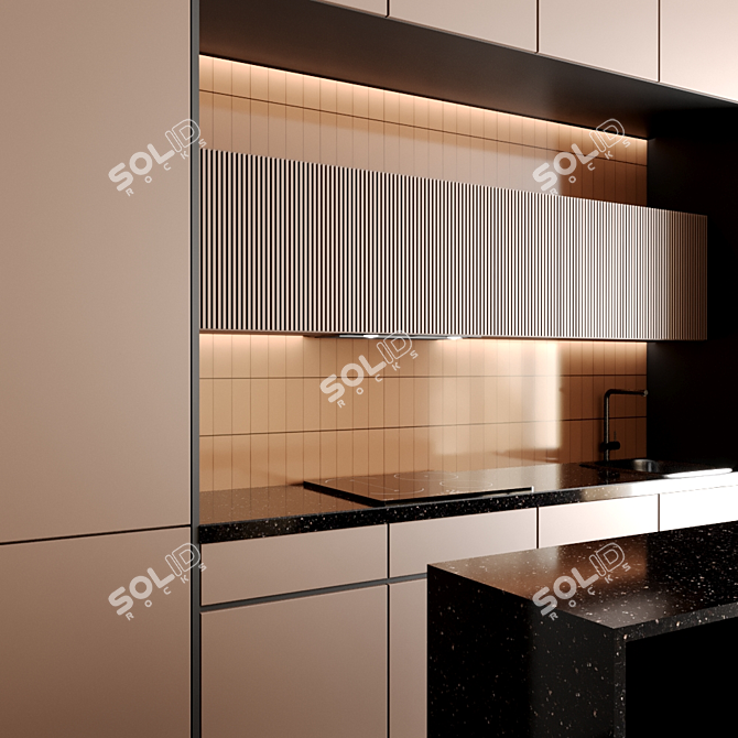 Modern Kitchen Interior Design 3D model image 4