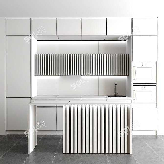 Modern Kitchen Interior Design 3D model image 5