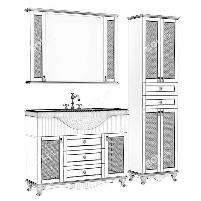 Alligator Bathroom Furniture Set 3D model image 4