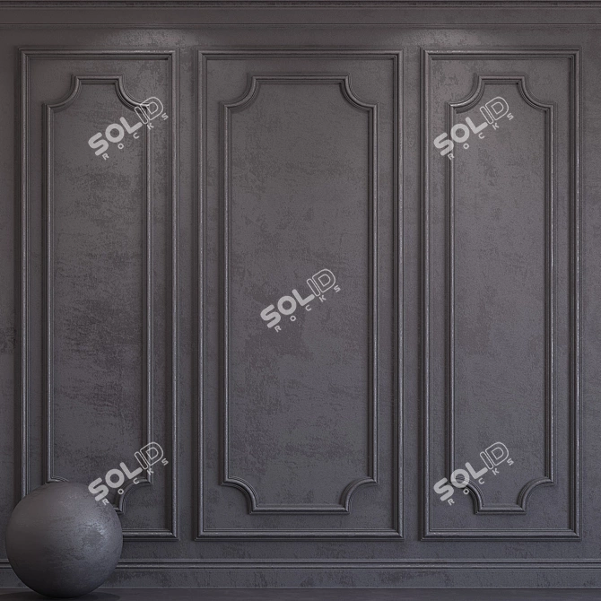 Elegant Molding Decorative Plaster 3D model image 1