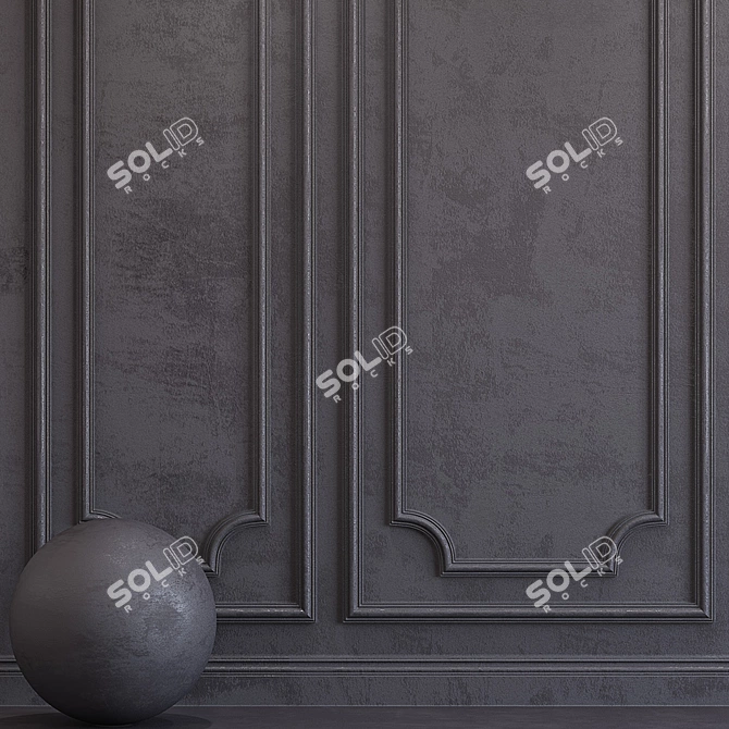 Elegant Molding Decorative Plaster 3D model image 2